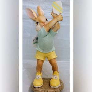 Bunny Boulevard 12" Easter Bunny Pickleball Figure Statue Decoration Collectible